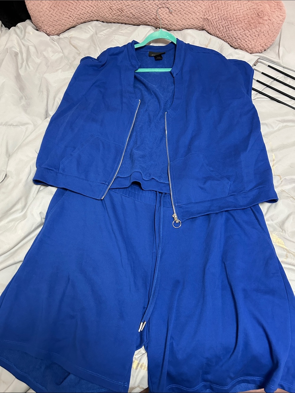Royal Blue Athletic Vest and Drawstring Short Set